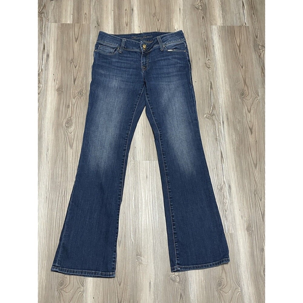 Mavi Womens 27 x 32 Malin Mid Rise Medium Wash Bootcut Blue Jeans Button Pocket